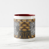 Paarden en Hay Bales persoonlijke foto Tweekleurige Koffiemok (Center)