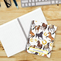 Paarden en hoefijzers collage patrooncowgirl