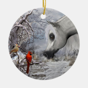 Paarden en kardinale versiering - Voeg uw speciale Keramisch Ornament