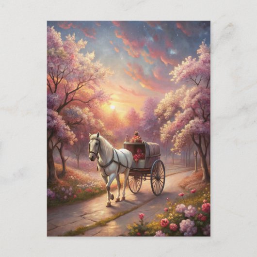 Paarden en karren briefkaart (Voorkant)