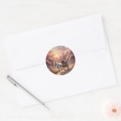 Paarden en karren ronde sticker (Envelop)