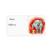 Paarden en kat etiket (Voorkant)