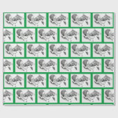 Paarden en kerstkerstkerstbedekking cadeaupapier (Vlak)