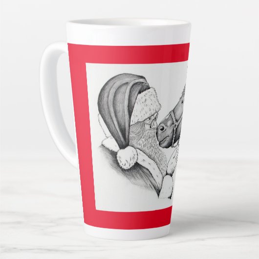 Paarden en kerstkerstkerstbedekking latte mok (Linkerhoek)