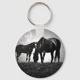 Paarden en maan sleutelhanger
