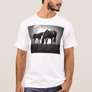 Paarden en maan t-shirt