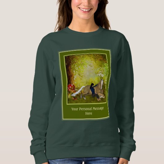 Paarden en meisjes Voeg je eigen tekst toe Trui (Voorkant)