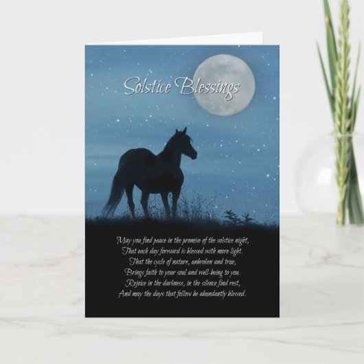 Paarden en moon Winter Solstice Blessing Poem Kaart (Voorkant)