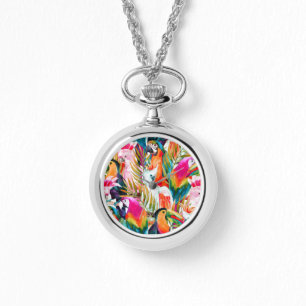 Paarden en palmbladeren horloge