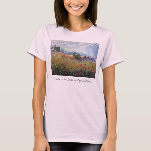 paarden en papaver, t-shirt (Voorkant)