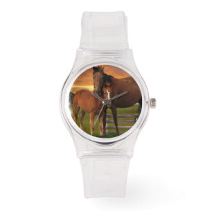Paarden en pony horloge