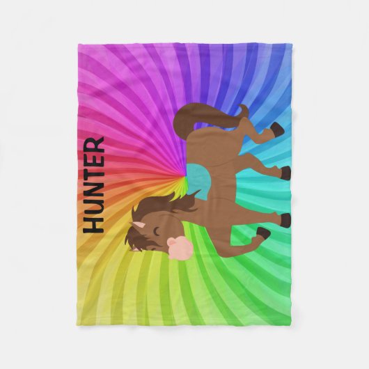 Paarden en regenbogen deken zijn voor kinderen op (Voorkant)