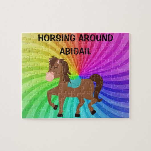 Paarden en regenbogen puzzels die speciaal voor ki (Horizontaal)