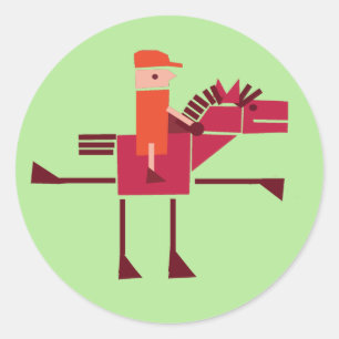 Paarden en rijders ronde sticker