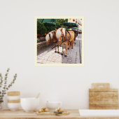 Paarden en rijtuigen poster (Keuken)