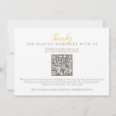 Paarden en rozen monogram bruiloft Foto's QR Code Bedankkaart (Achterkant)