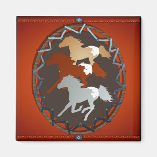 Paarden en schild_Magnet Magneet