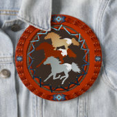 Paarden en schildpadnetten ronde button 6,0 cm (In situ)