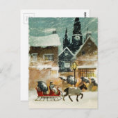  paarden en slee briefkaart (Voorkant / Achterkant)