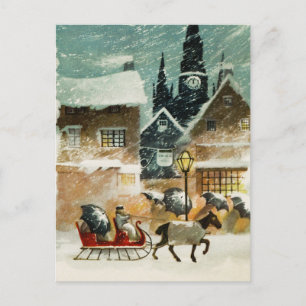  paarden en slee briefkaart