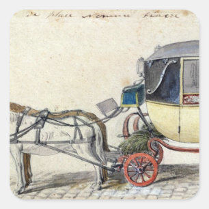 Paarden en vervoer, 1825 vierkante sticker