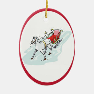 Paarden en vervoer - keramisch ornament