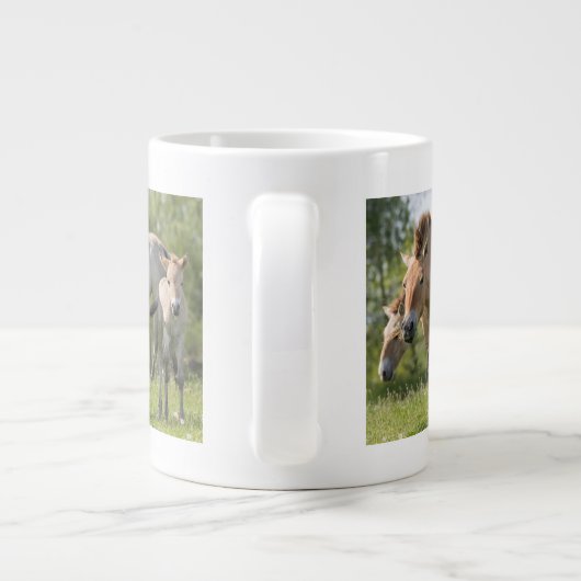 Paarden en veulen van Przewalski Jumbo Mok (Achterkant)