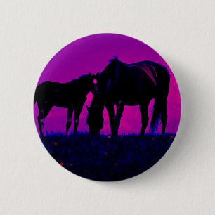 Paarden en vissen ronde button 5,7 cm