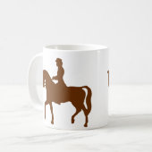 Paarden en Vrouwen Rider Classic Silhouette Afbeel Koffiemok (Voorkant links)