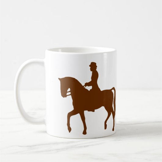 Paarden en Vrouwen Rider Classic Silhouette Afbeel Koffiemok (Links)