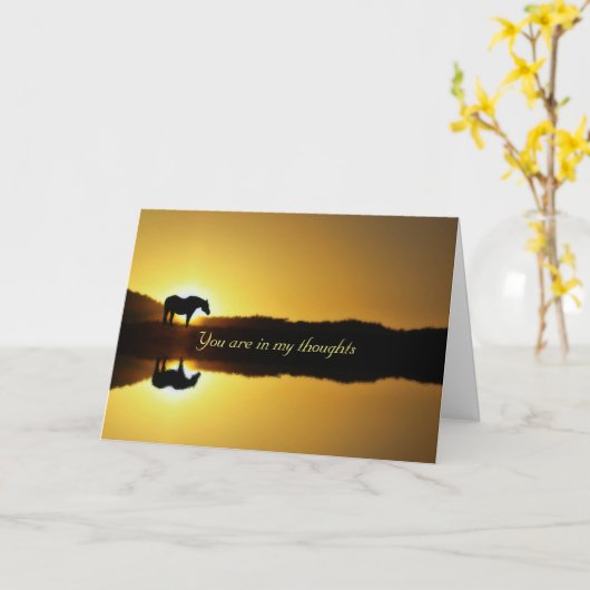 Paarden en zon en watersympathie kaart (Gele Bloem)