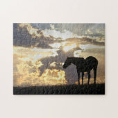 Paarden en zon met Clouds Beauful & Changeling Legpuzzel (Horizontaal)