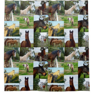Paarden Fotocollage Badkamer Douche Gordijn