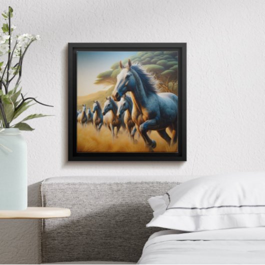 Paarden galopperen over de weide poster