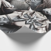 Paarden Gedetailleerd schilderij in Black & White Cadeaupapier (Hoek)