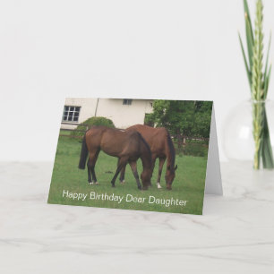 Paarden gepersonaliseerde dochter verjaardag kaart