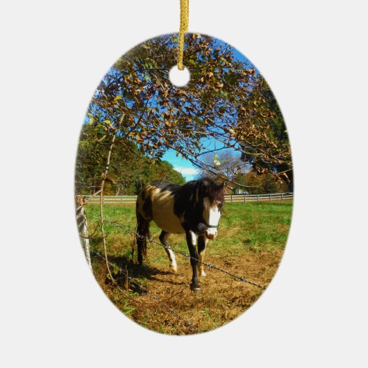 Paarden, geschilderd, keramisch ornament (Voorkant)