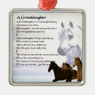 Paarden Grootaustergedicht Metalen Ornament