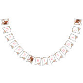 Paarden Happy Birthday Girl Pink Floral Saddle Pon Vlaggetjes (Alle)