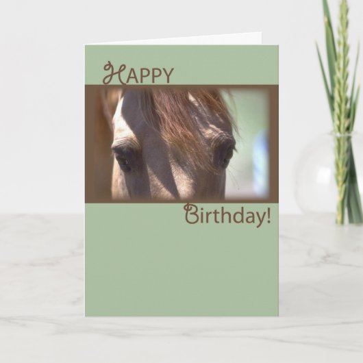 Paarden, Happy Birthday Kaart (Voorkant)