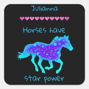 Paarden hebben stersterkte vierkante sticker