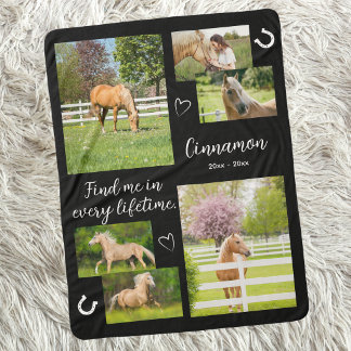 Paarden Herdenkings Foto Collage Herinnering Sherpa Deken