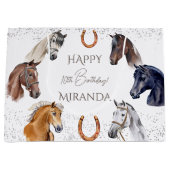 Paarden hippische elegante verjaardagsfeest groot cadeauzakje (Voorkant)