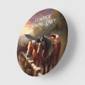 Paarden Hitched "Cowboy Parking" Ronde Klok (Hoek)