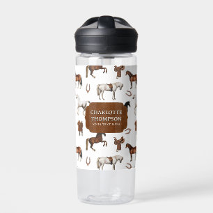 Paarden Hoefijzer Paardenzadels Aangepaste Naam Waterfles