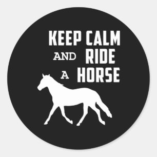 Paarden Hoefijzer rijden Houd kalm cadeau idee Ronde Sticker