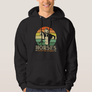 Paarden Houden Me Stabiel Retro Vat Rodeo Paard T- Hoodie
