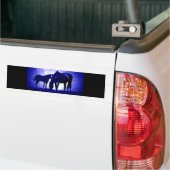 Paarden in Blue Night Bumpersticker (Op Truck)