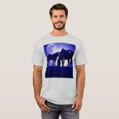 Paarden in Blue Night T-shirt (Voorkant volledig)