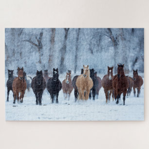 Paarden in de kou legpuzzel
